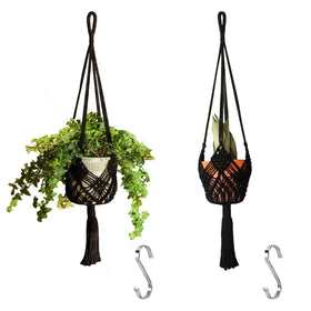 XINBOR macrame plant hanger indoor outdoor showcases durable cotton rope and three-dimensional weave.