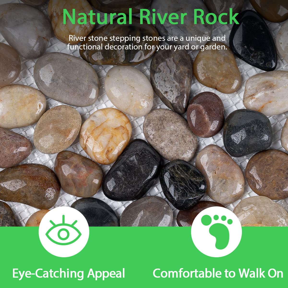 Xindian river rock mats for lawn installation provide quick, durable pathways