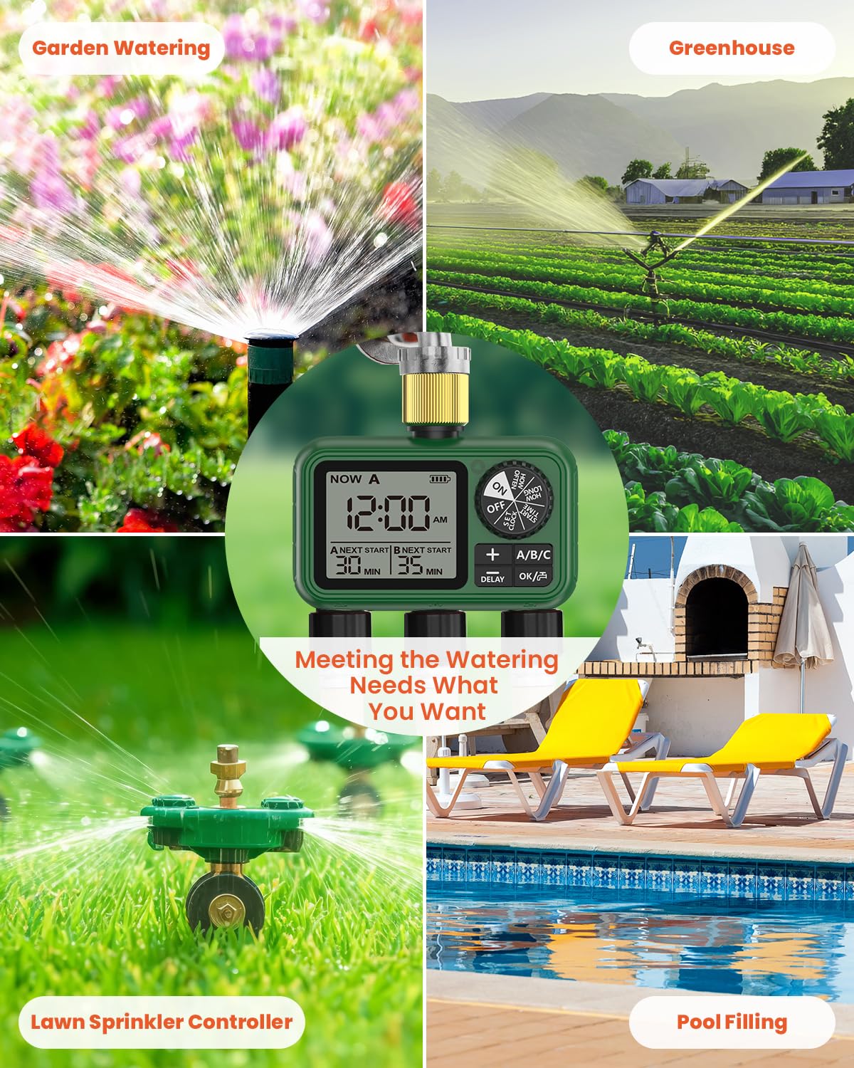 XinFuture three-zone output for independent garden irrigation