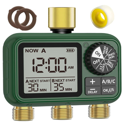 XinFuture water timer with brass inlet for durable outdoor use