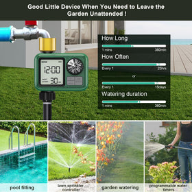 XinFuture timer includes a built-in filter to prevent clogging in outdoor use.