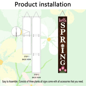Xinglunla Hello Spring sign includes easy mounting hardware