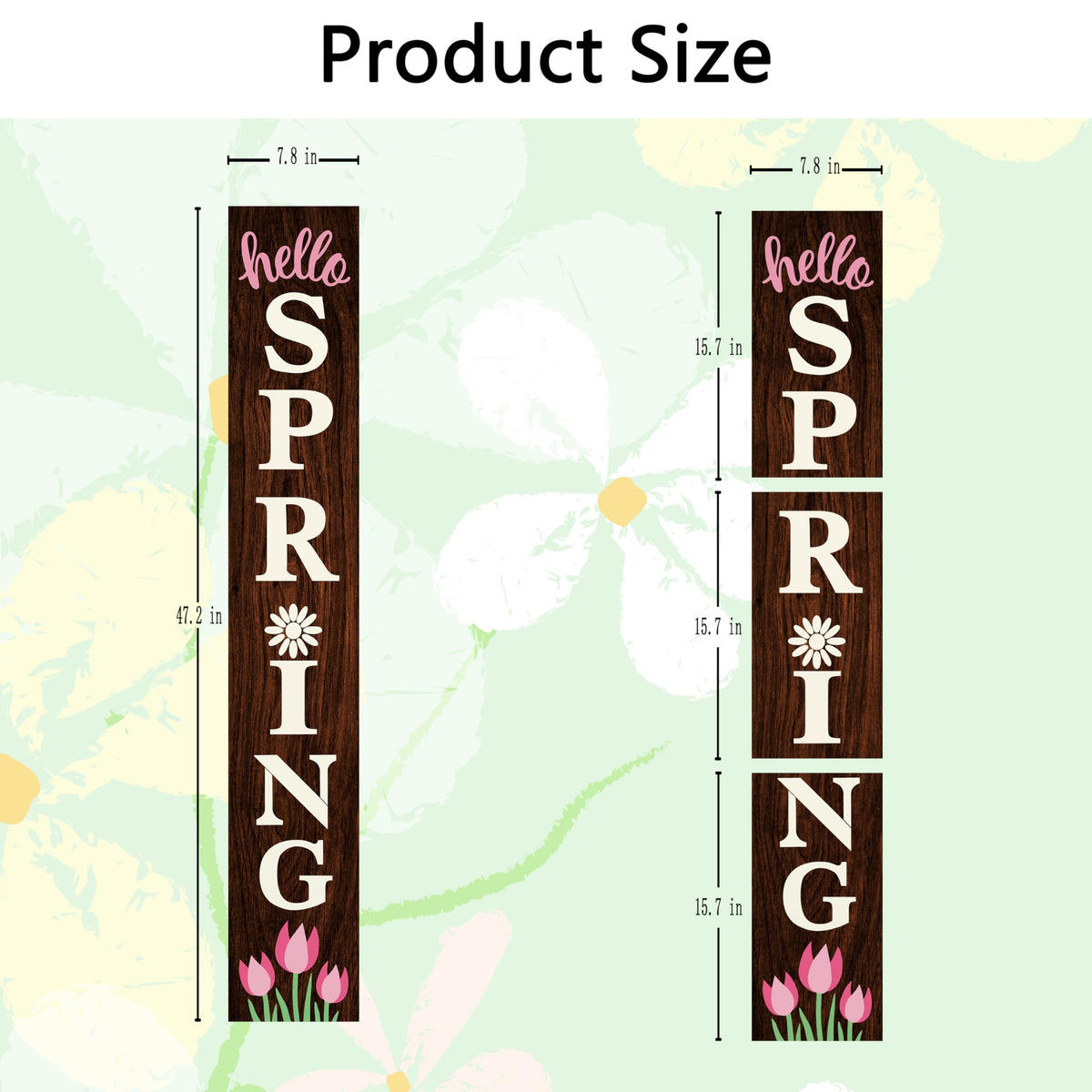 Xinglunla Hello Spring wooden sign with three planks for porch or garden displays