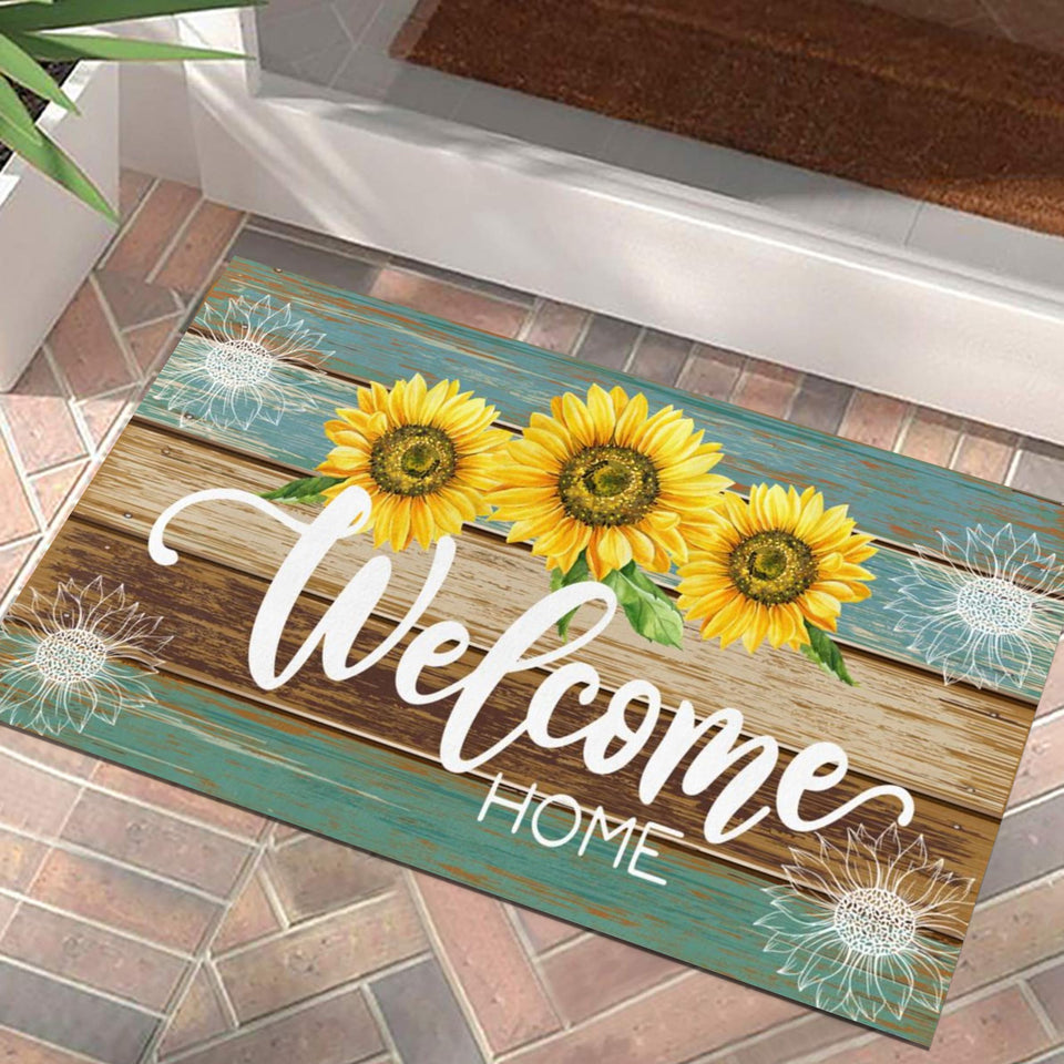 Xinglunla sunflower front door doormat in 17x29 size for indoor or outdoor use