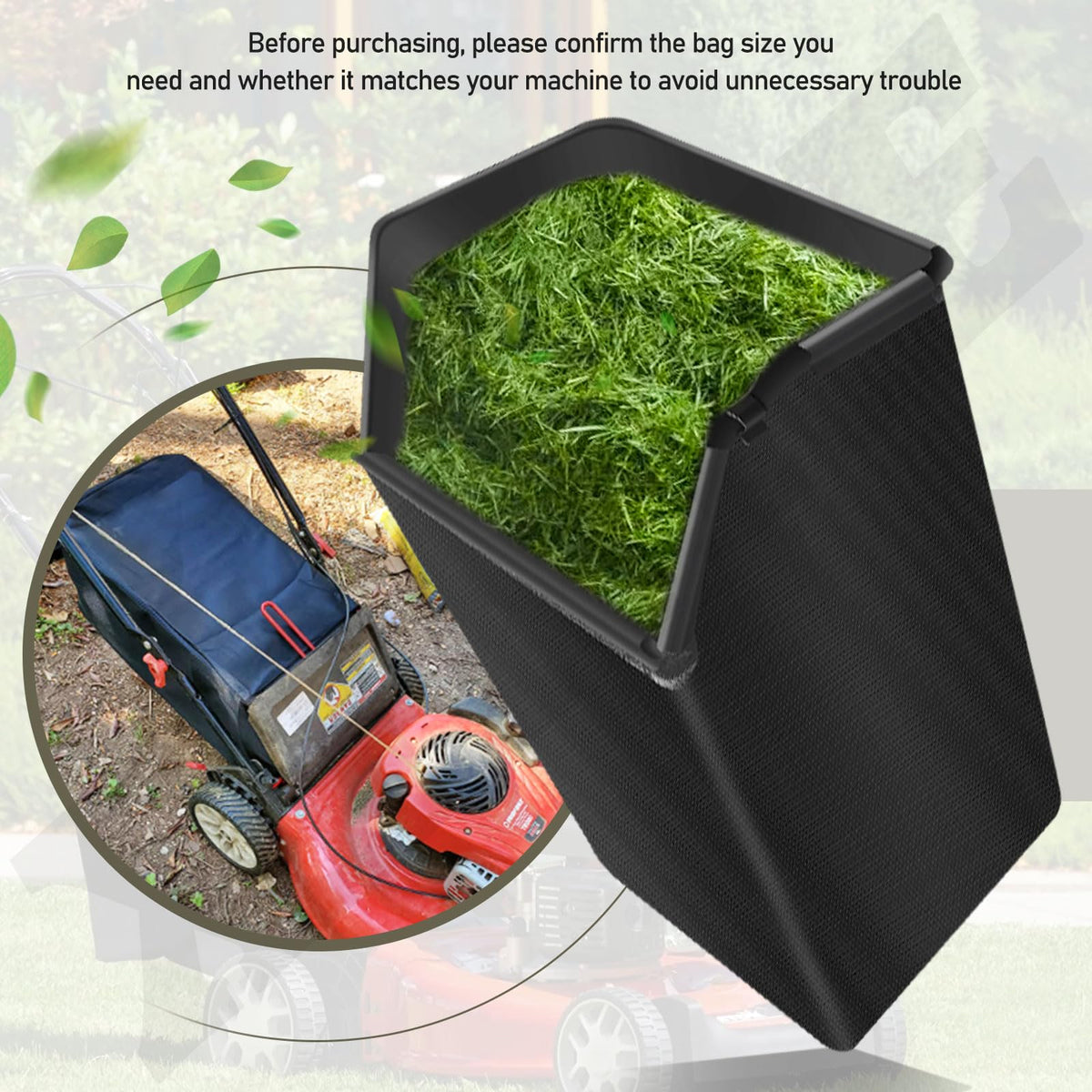 Large-capacity grassbag reduces frequent emptying during mowing