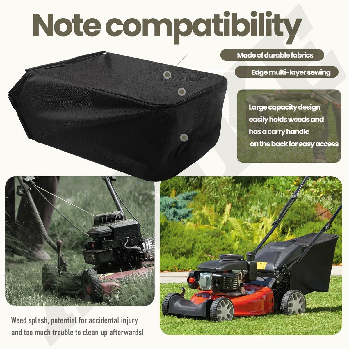 Grassbag installed on a compatible MTD/Craftsman mower