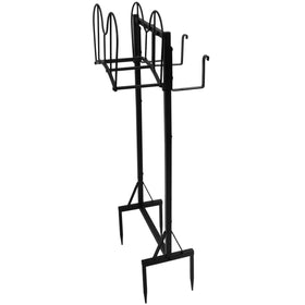 Xinkulas heavy-duty steel hose stand with reinforced base for stable outdoor setup.