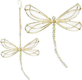 XinTX Dragonfly crystal suncatcher adding chandelier-like sparkle to decor