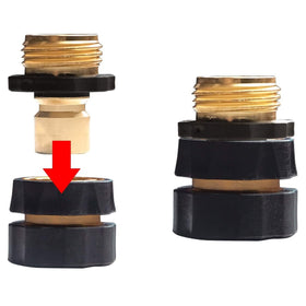 Xiny Tool 3/4 inch female quick-connect close-up for easy hose setup