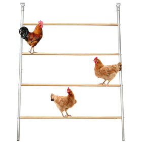 XINYI roosting bar integrated with metal coop for cohesive look.