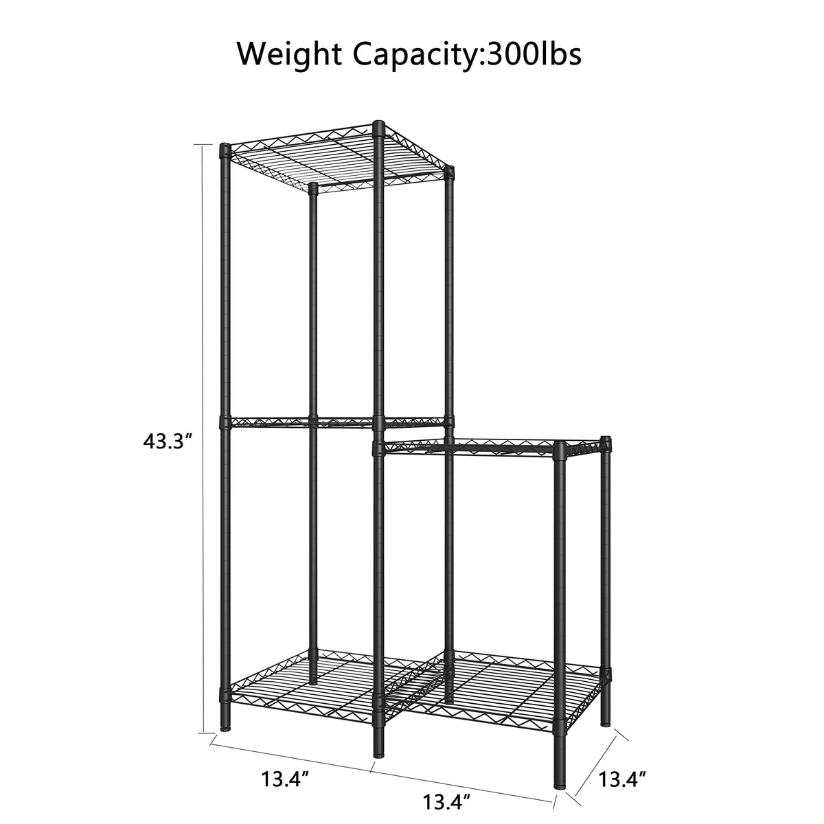 Xiofio 5-tier plant stand dimensions 43-3 inches tall highlighted