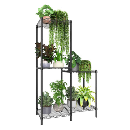 Xiofio 5-tier plant stand front view showing spacious layout for multiple pots