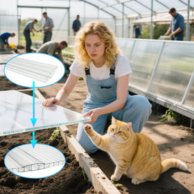 XISOCO dust-seal H-clip joint helps curb dust entry in a greenhouse.