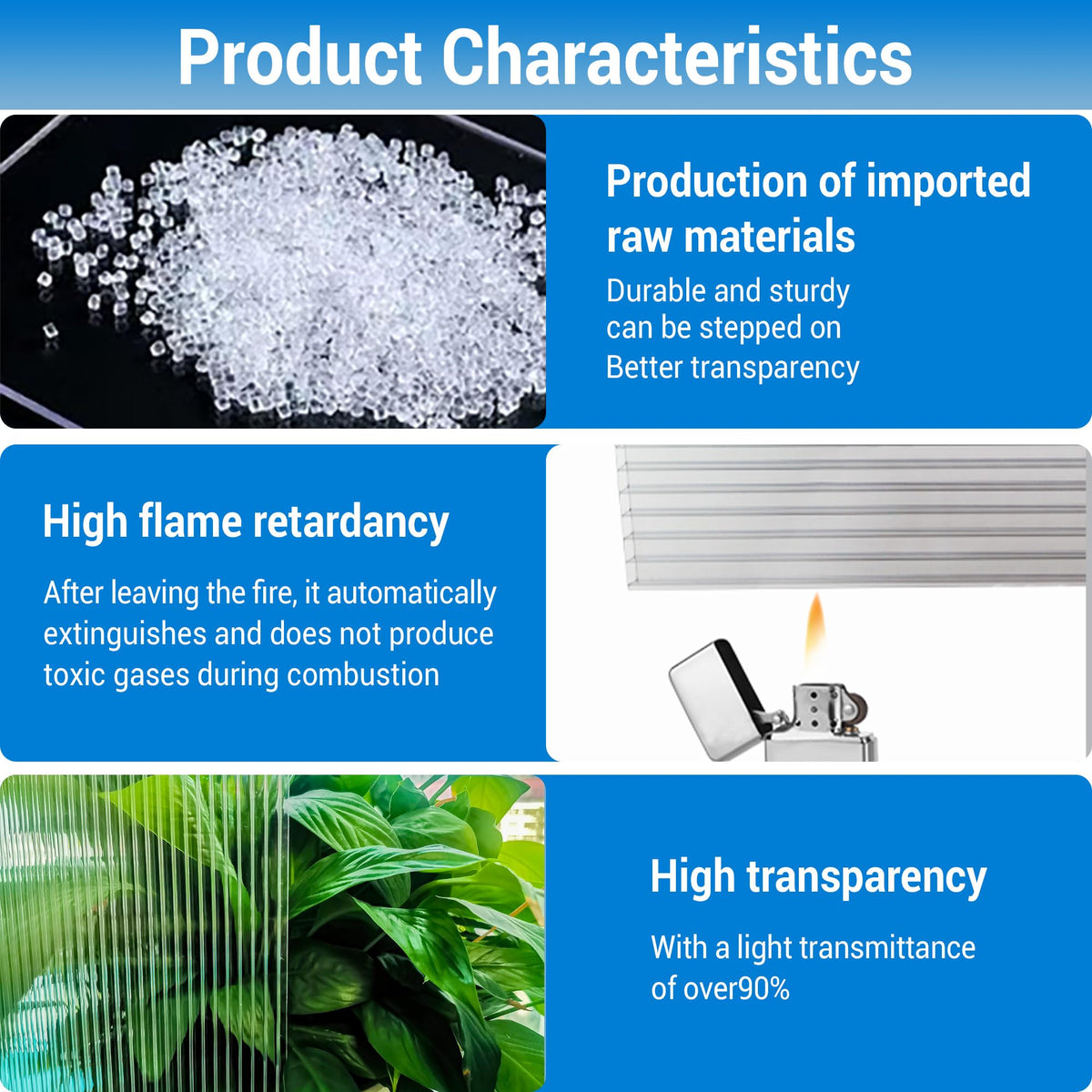 XISOCO polycarbonate greenhouse panel shatterproof glazing with high impact resistance