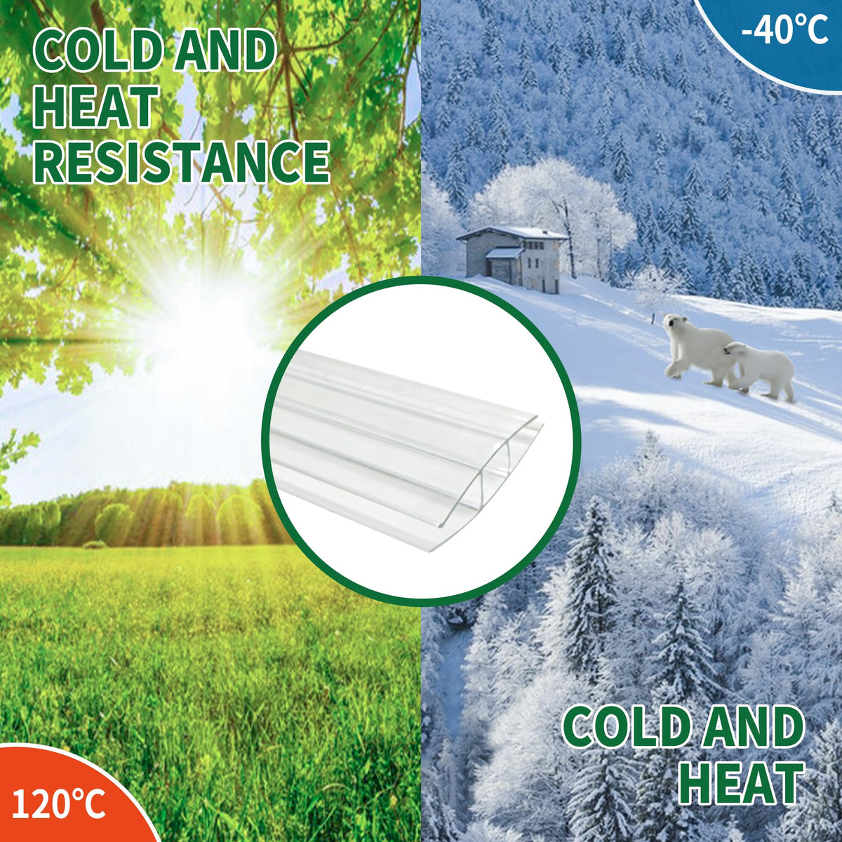 XISOCO universal compatibility for greenhouses and sunrooms with polycarbonate panels.
