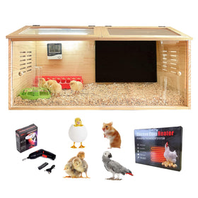 XITIANKJ Brooder Box chicks 40L front panel view for daily monitoring