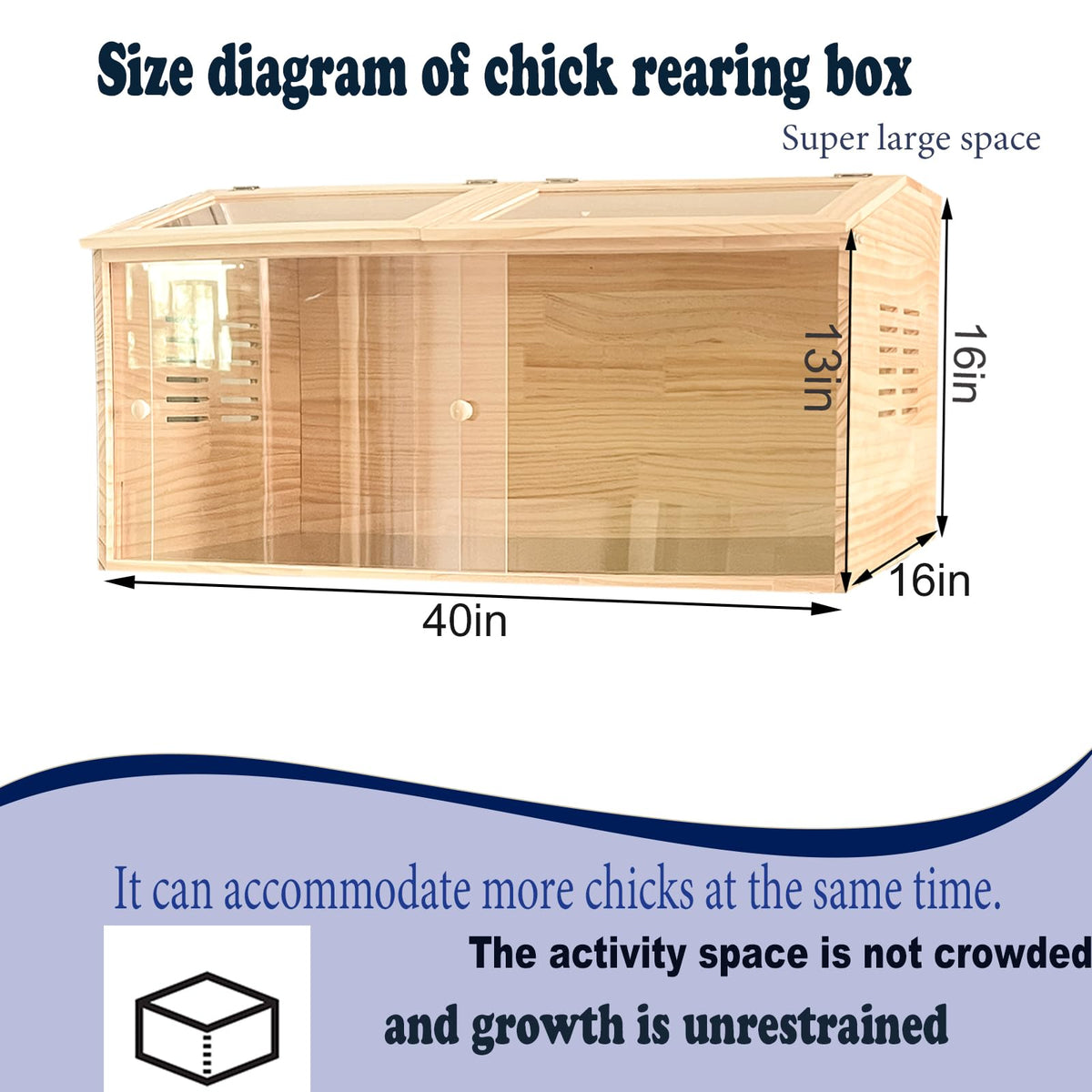 XITIANKJ Brooder Box untreated pine wood construction for a safe habitat