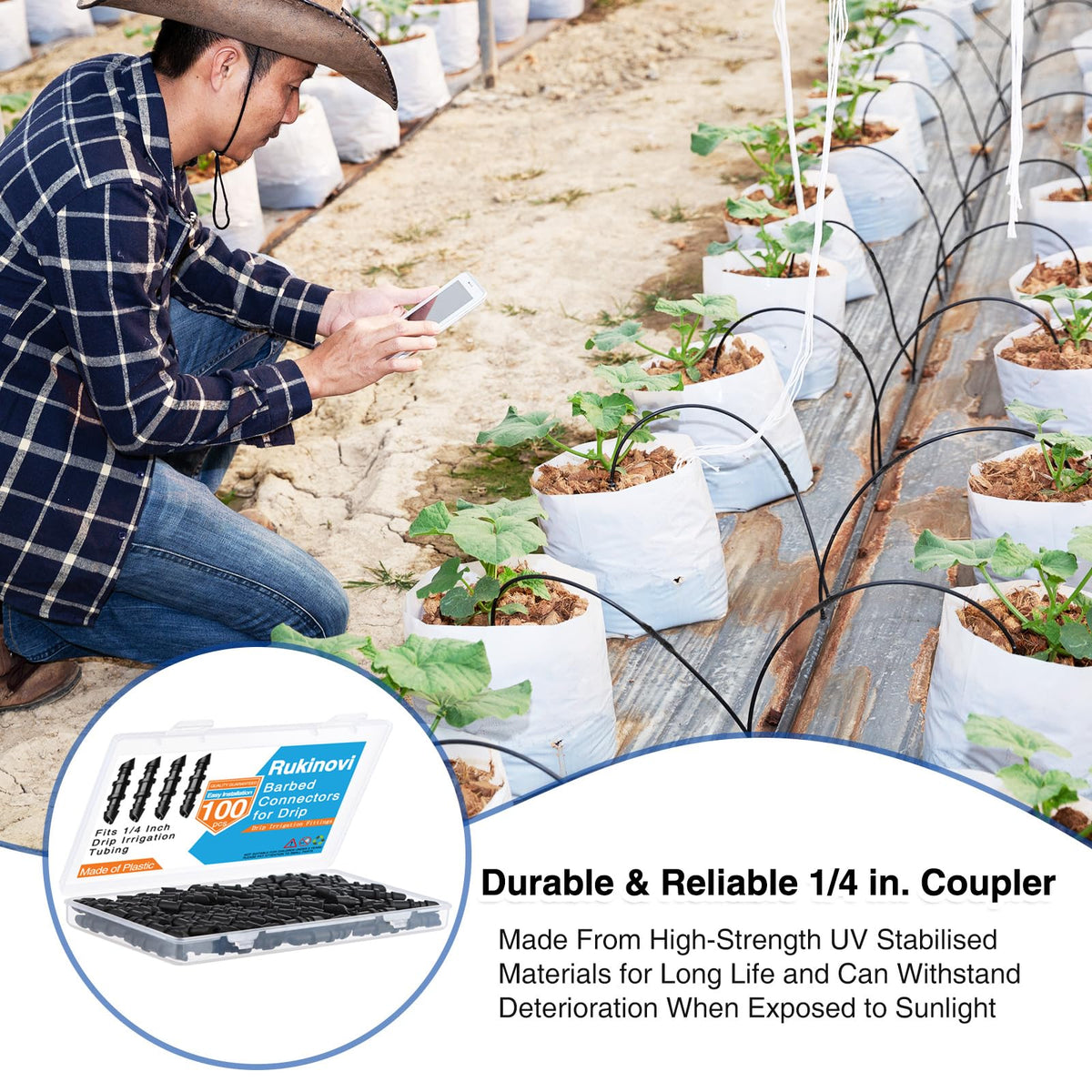 Xiuouix raised bed irrigation connection for flexible, low-maintenance plant watering.
