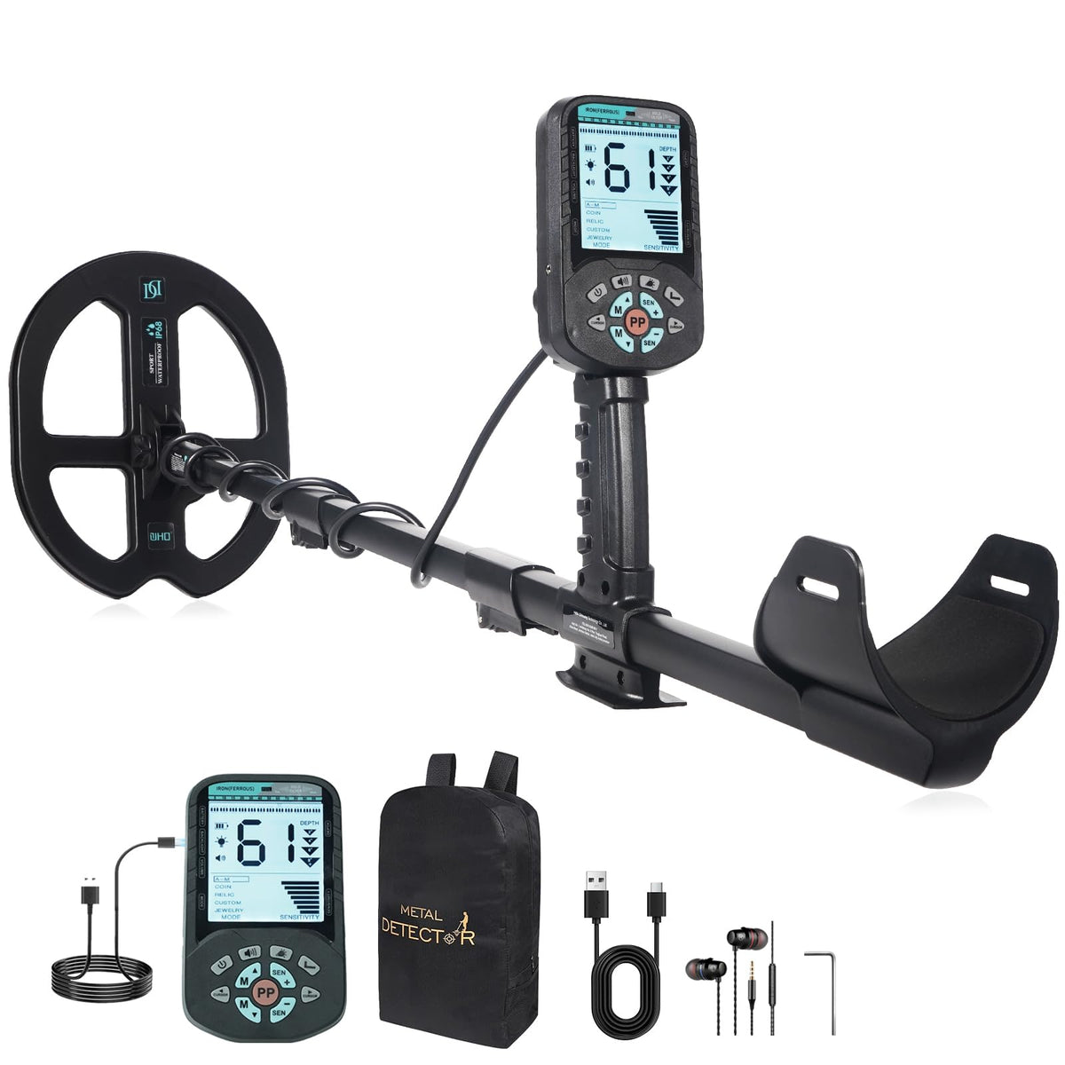 xiutantxmd rechargeable metal detector with 4000mAh battery for all-day hunts.