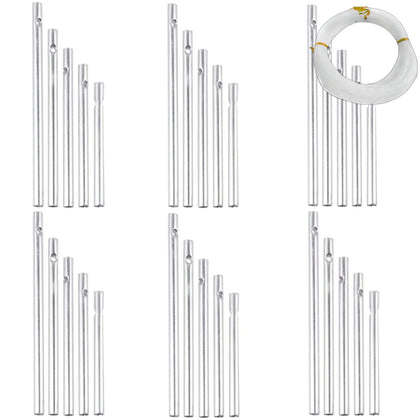 XIXILINRUIYUN wind chime tubes pack in silver ready for outdoor decor and crafting