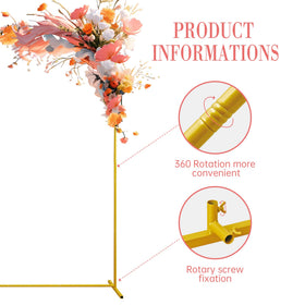 Xizlapu square backdrop stand in gold coating for indoor or outdoor use.
