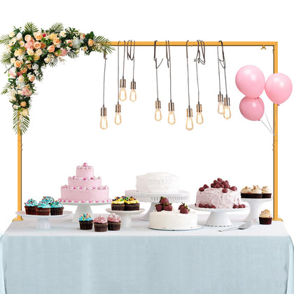 XJar over-table arch stand in gold for easy wedding backdrop setup