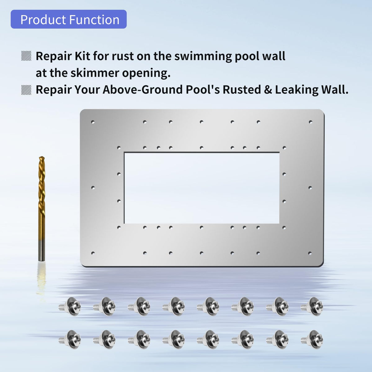 XJJ wall repair panel compatible with Pacfab and Water Xmnbl pool tools.