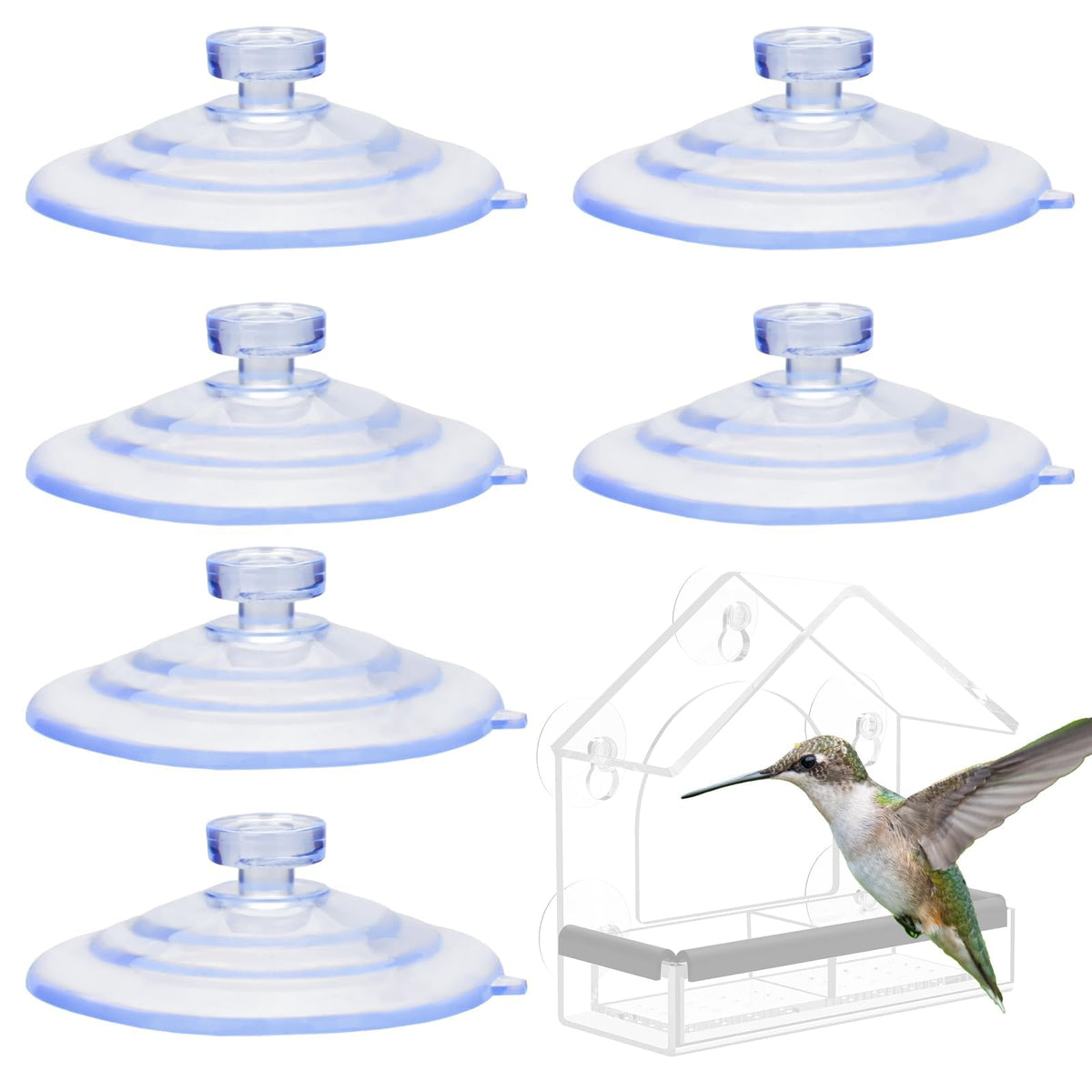XJKJSX suction cups for bird feeder window six-pack secure placement