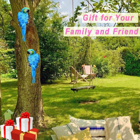 XKFLAUHM blue resin parrot wall art brightens patios and fences