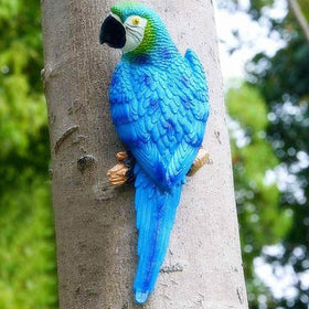 XKFLAUHM large blue parrot decor for outdoor tiki bar creates tropical mood