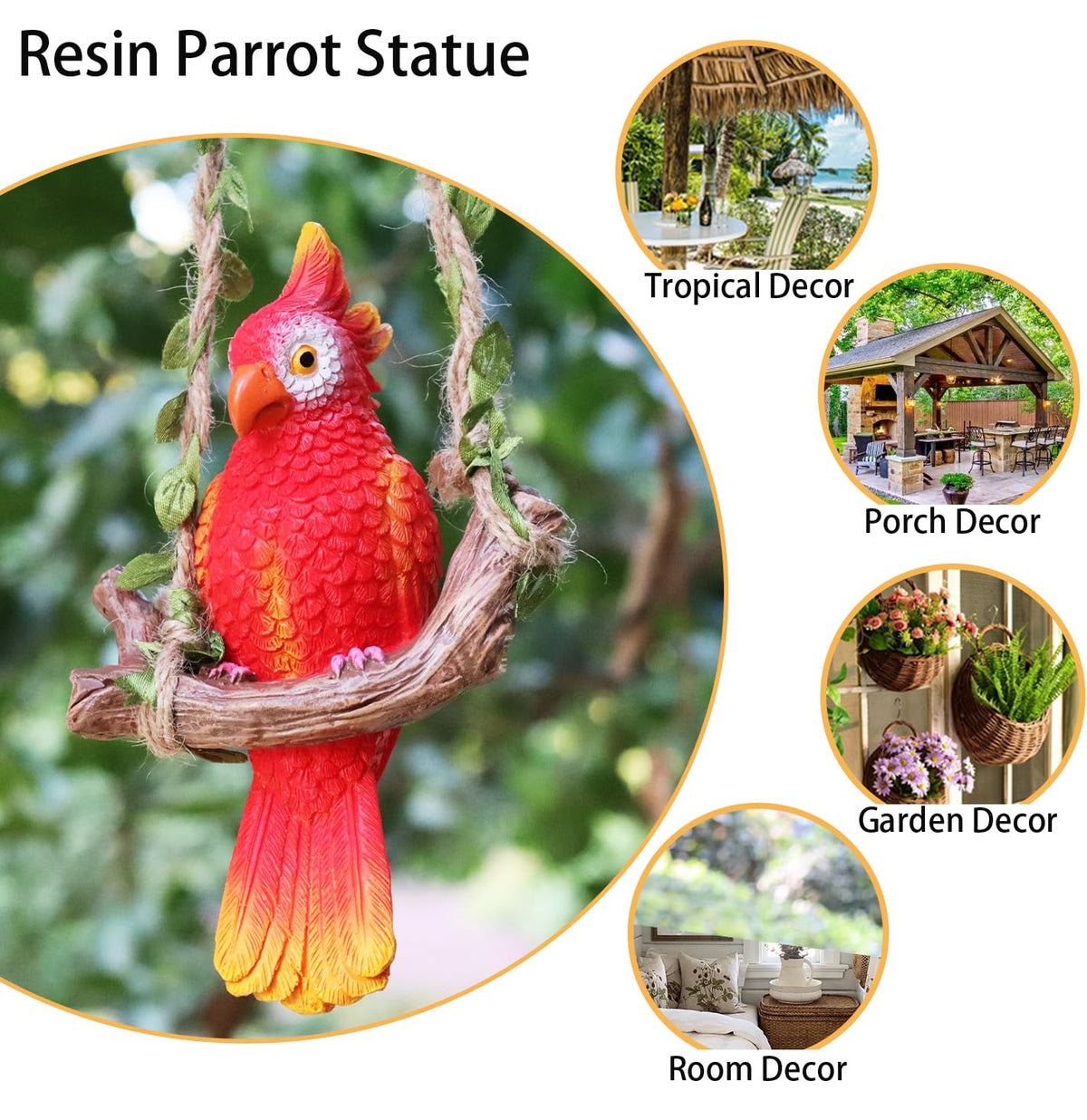 XKFLAUHM outdoor bird decor statue adds color to garden spaces.