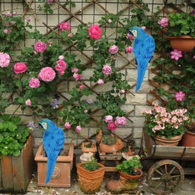 XKFLAUHM outdoor tiki bar parrot statue makes a playful focal point
