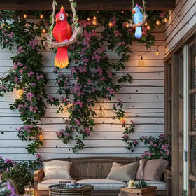 XKFLAUHM parrot decor for patio and tree.