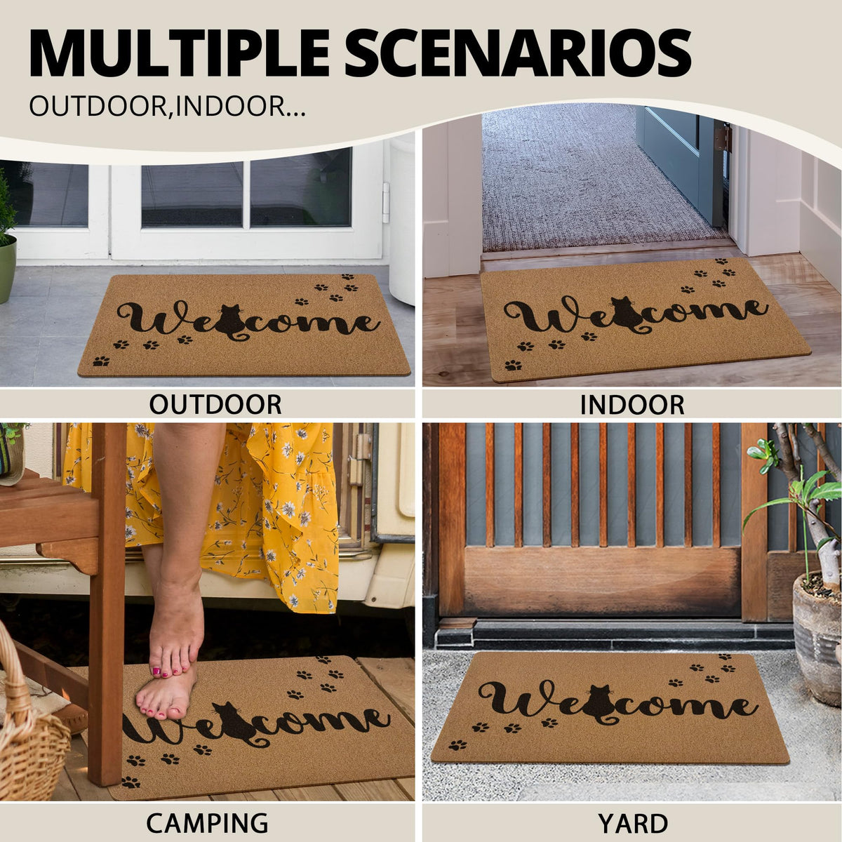 XLDLIOO 17x30 inch mat fits most exterior doors neatly.