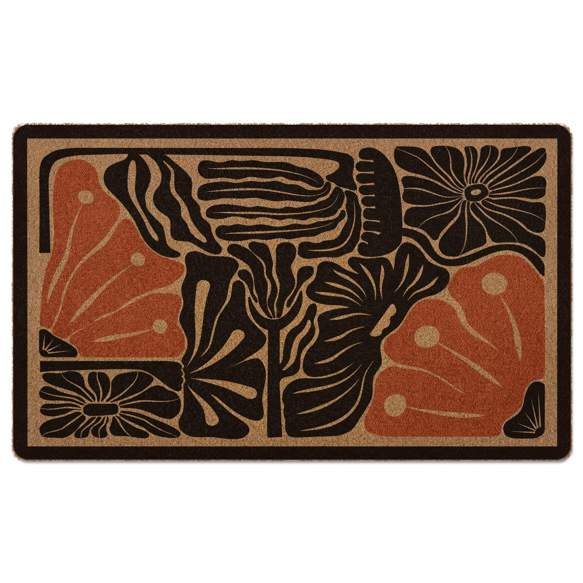 XLDLIOO Boho floral doormat front door pattern; adds curb appeal while trapping dirt.