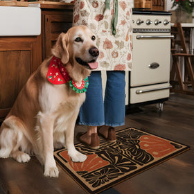 XLDLIOO Boho floral doormat designed for outdoor use at entryways.