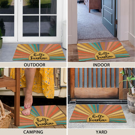 XLDLIOO Boho Sunshine doormat outdoors designed for weather resistance.