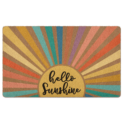 XLDLIOO Boho Sunshine doormat pattern close-up traps dirt and moisture.