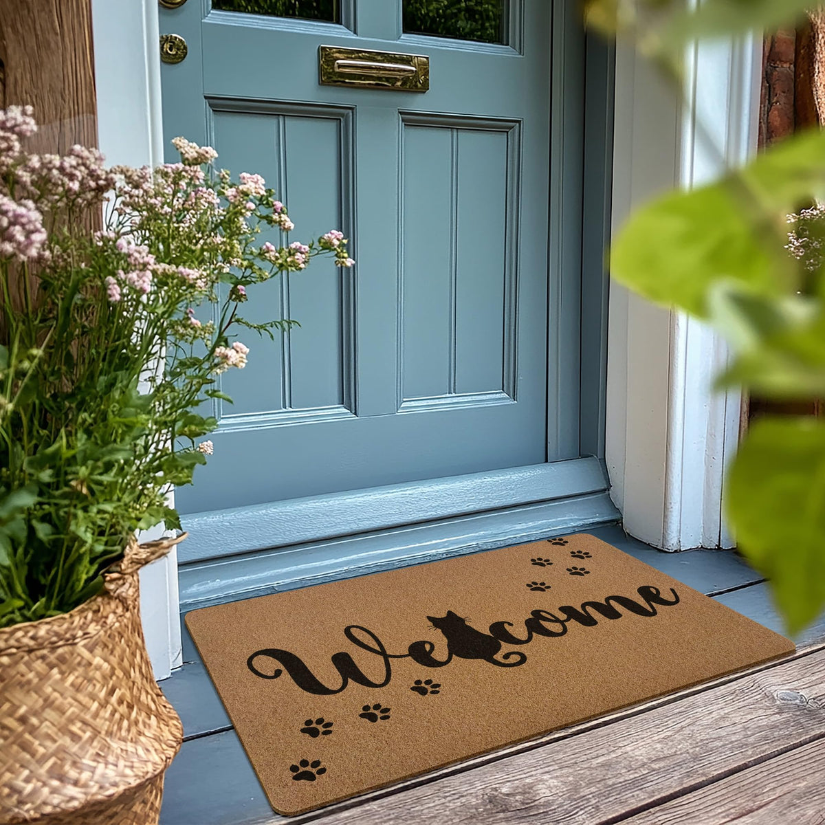 XLDLIOO cat paws pattern entryway closeup adds playful charm.