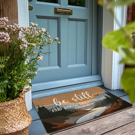 XLDLIOO Psalm 46:10 mat for indoor-outdoor entry adds durable style.