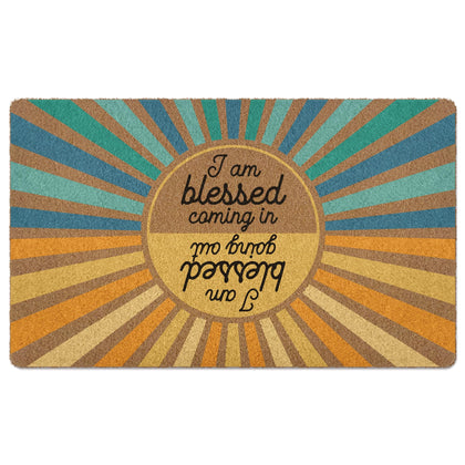 XLDLIOO Christian Easter Sunshine Door Mat front view welcomes guests and protects floors.