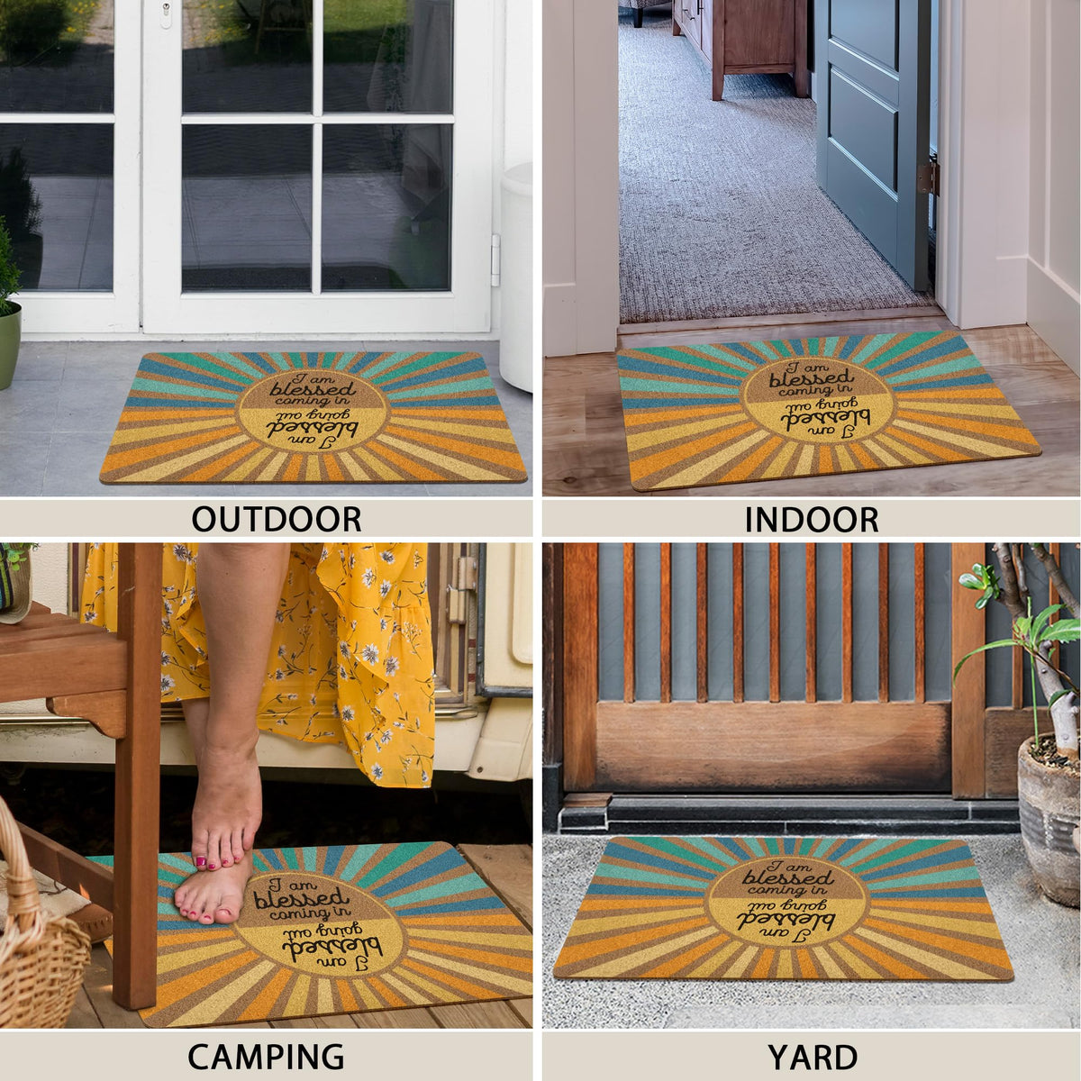 XLDLIOO Christian Easter Sunshine Door Mat durable for heavy traffic.