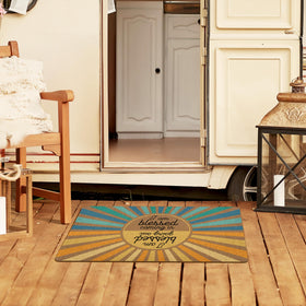 XLDLIOO Christian Easter Sunshine Door Mat close-up pattern for stylish entryways.