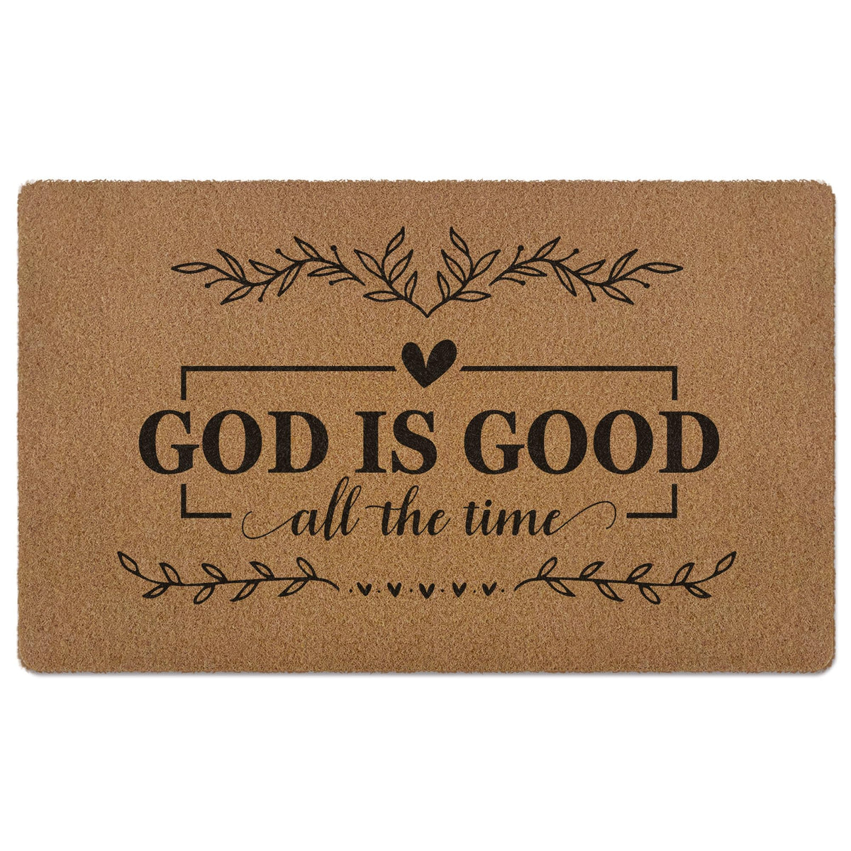 XLDLIOO doormat front view with Bible verse welcoming guests.