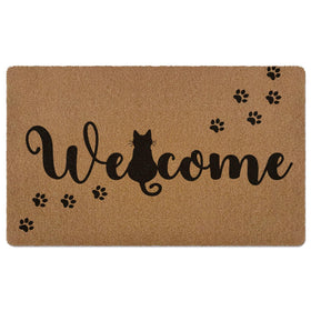 XLDLIOO cat paws doormat front view traps dirt while welcoming guests.