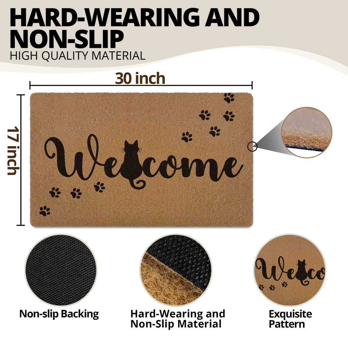 XLDLIOO gift-worthy welcome mat for cat lovers and homes.