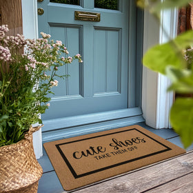 XLDLIOO Welcome Front Door Mat highlights a warm design perfect for welcoming guests.