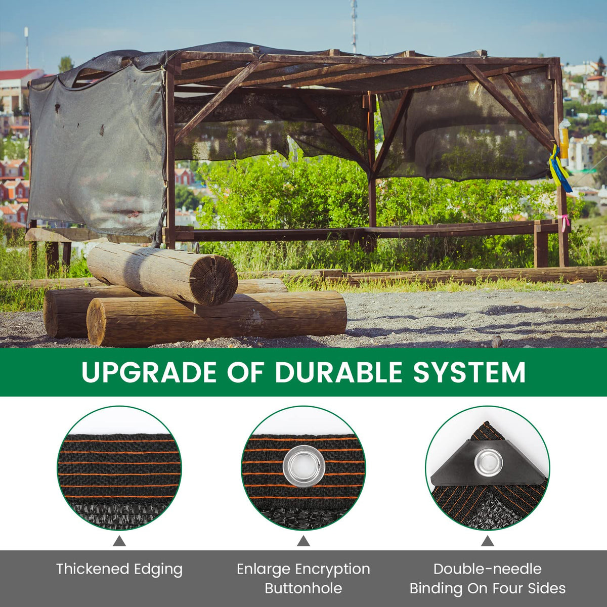 Xlimin shade cloth easy-installation edges ready for quick setup.