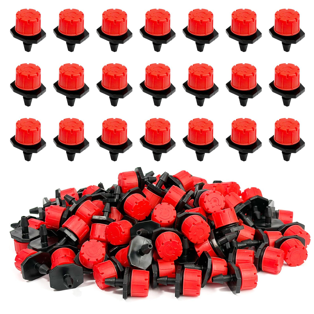 Xloey 100pcs drip emitters pack for easy garden irrigation