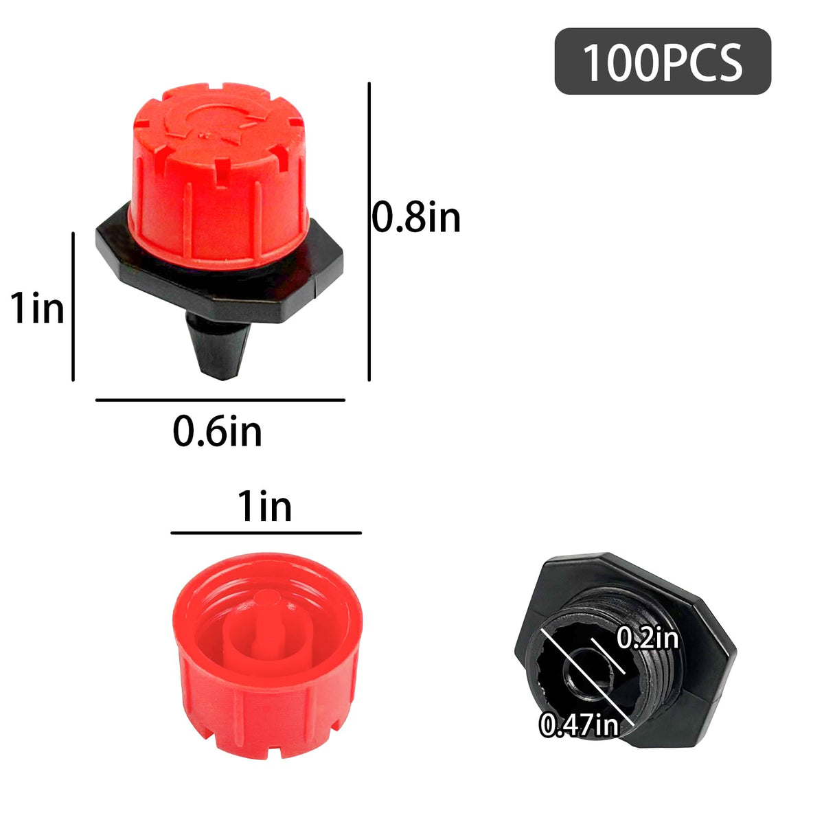 Xloey adjustable cap dripper showing flow control for precise watering